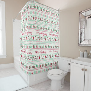 Rideaux De Douche Vacances Motif de Noël moche