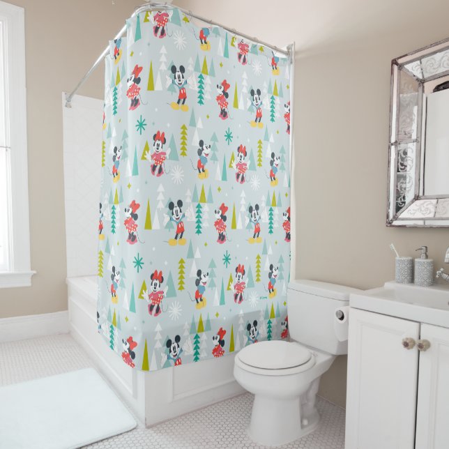 Rideaux De Douche Vacances pour tous | Mickey & Minnie Christmas (En situation)