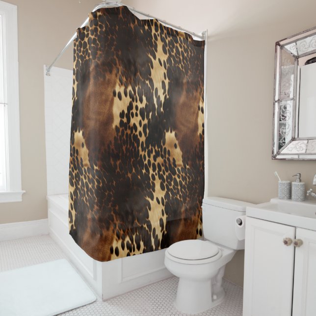 Rideaux De Douche Vachette noire Brown (En situation)