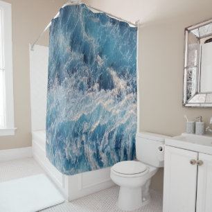 Rideaux De Douche Vagues bleu océan