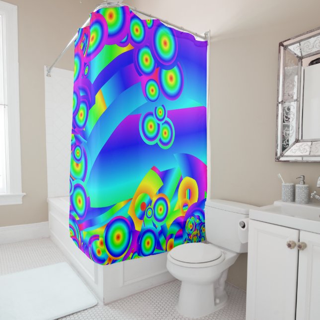 Rideaux De Douche vagues de l'océan Abstrait (En situation)