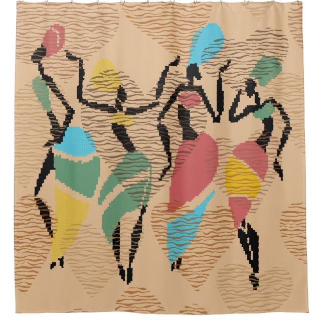 Rideaux De Douche Valentines africaines, motif femme africaine (Devant)