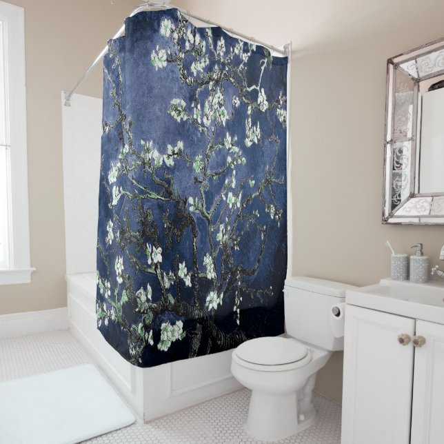 Rideaux De Douche Van Gogh Almond Blossoms Midnight Blue (En situation)