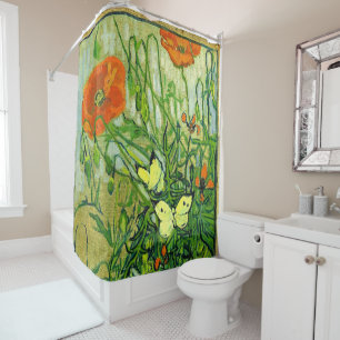 Rideaux De Douche Van Gogh - Papillons et pavots