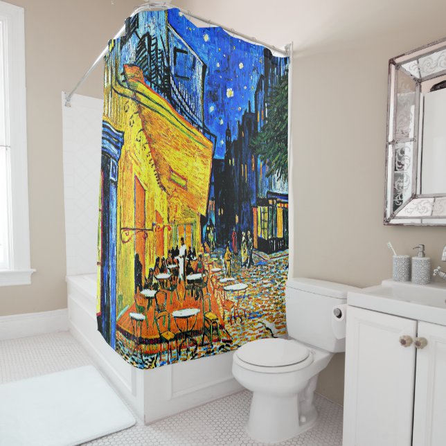 Rideaux De Douche Van Gogh peinture, Cafe Terrasse (En situation)
