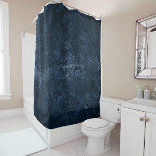 Rideaux De Douche Velvety Navy Damask Bleu foncé Grunge Baroque