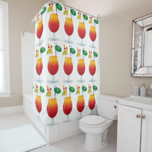 RIDEAUX DE DOUCHE VERRE DE COCKTAIL