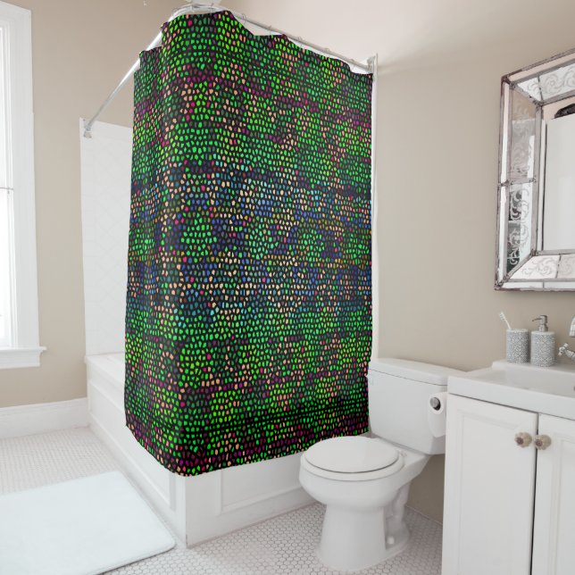 Rideaux De Douche Verre numérique contemporain (En situation)