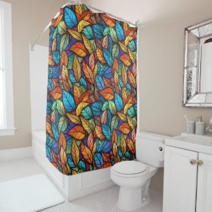 Rideaux De Douche Verre Tiré Chute Laisser Motif sans couture
