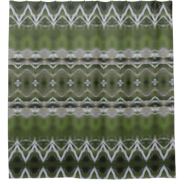 Rideaux De Douche Vert Avec Motif Gris (Devant)