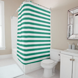 Rideaux De Douche Vert émeraude bleu foncé rayures été