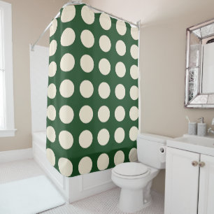 Rideaux De Douche Vert Ivoire Couleur Polka Dot