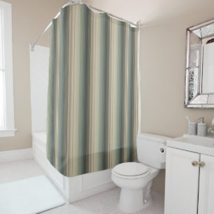 Rideaux De Douche Vert Sauge Bleu Poussiéreux Taupe Gris Rayure Mais