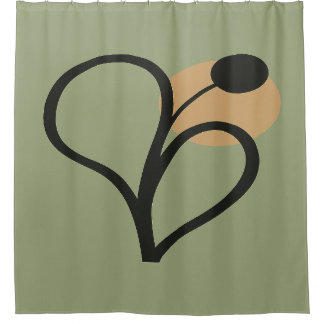 Rideaux De Douche Vert sauge botanique contemporaine