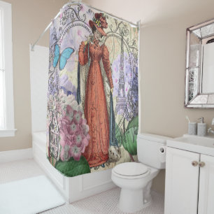 Rideaux De Douche Victorian Femme Rouge Classy Coloré