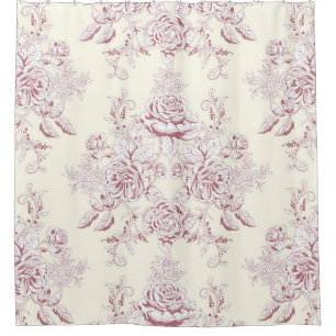 Rideaux De Douche Victorian,soft yellow, soft pink,floral,pattern,vi
