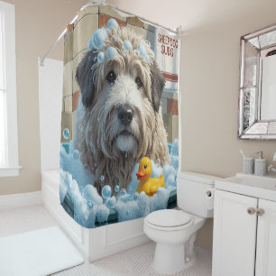 Rideaux De Douche vieux français berchien Sloppy Sleepy Cute Funny