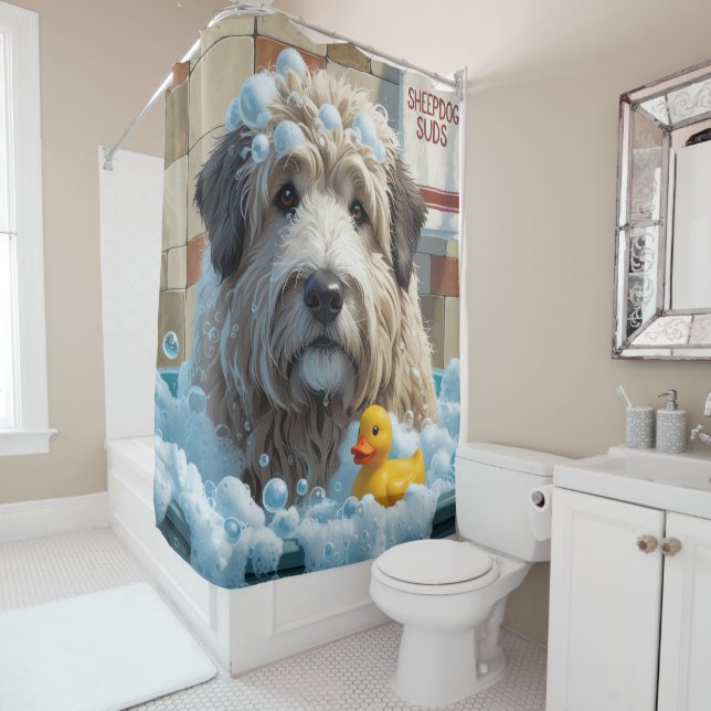 Rideaux De Douche vieux français berchien Sloppy Sleepy Cute Funny (En situation)