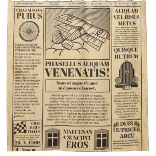 Rideaux De Douche Vieux journal vintage. Retro newsprint avec texte 