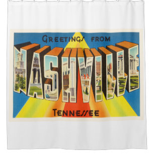 Rideaux De Douche Vieux souvenir de Vintage voyage de Nashville
