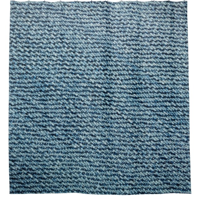 Rideaux De Douche Vieux tissu denim texture arrière - plan. abstrait (Devant)