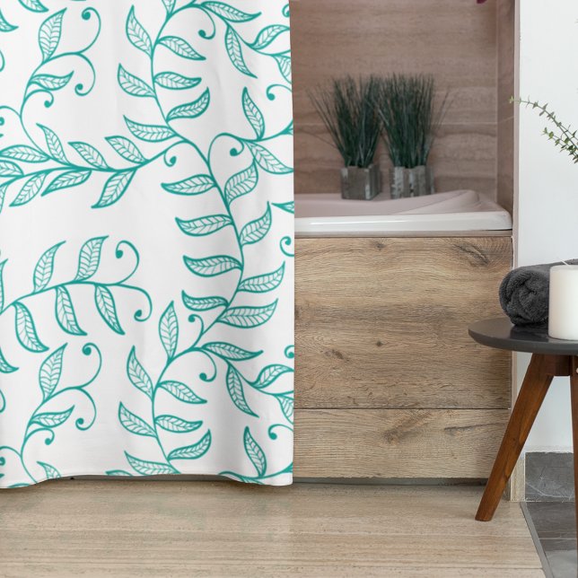 Rideaux De Douche Vigne naturelle verte turquoise (Créateur téléchargé)