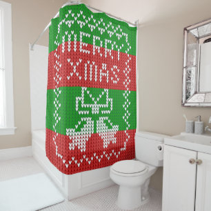 Rideaux De Douche Vilain pull motif sonnettes Joyeux fils Xmas