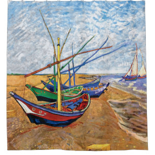 Rideaux De Douche Vincent Van Gogh - Bateaux De Pêche Sur La Plage
