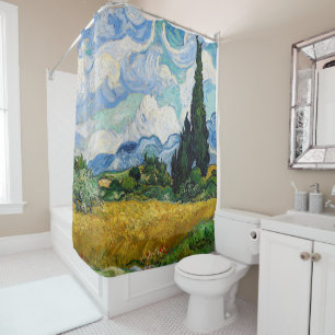 Rideaux De Douche Vincent Van Gogh - Champ de blé avec cyprès
