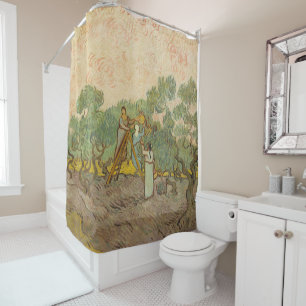 Rideaux De Douche Vincent van Gogh - Femmes cueillette d'olives