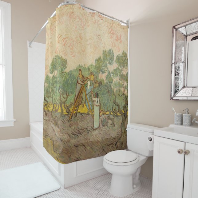 Rideaux De Douche Vincent van Gogh - Femmes cueillette d'olives (En situation)