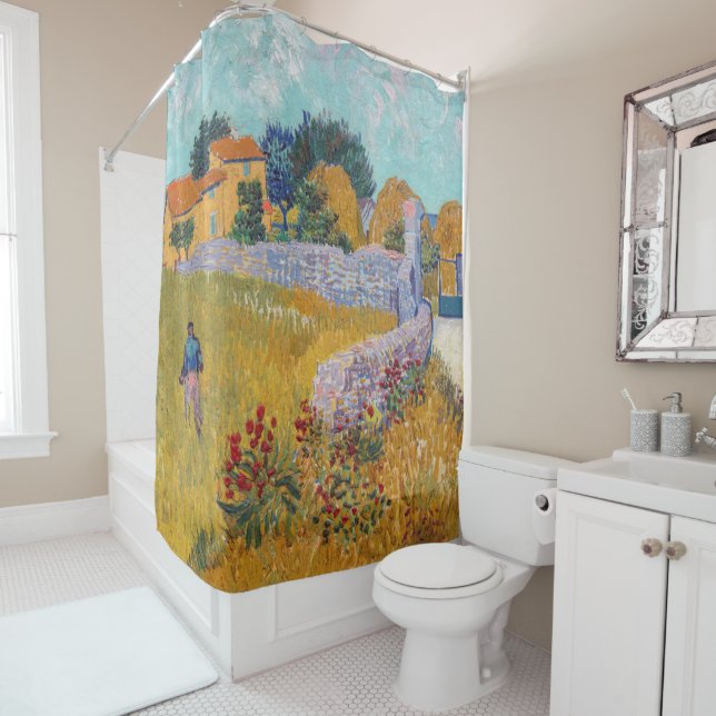 Rideaux De Douche Vincent van Gogh - Ferme en Provence (En situation)