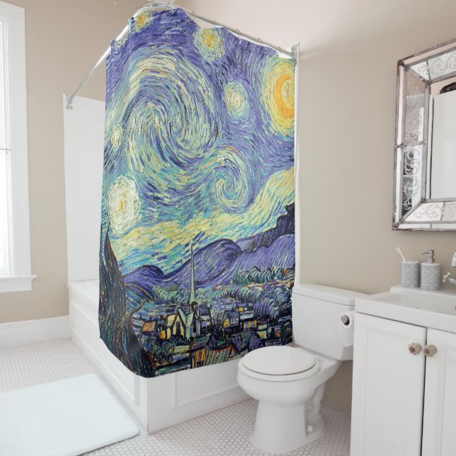 Rideaux De Douche Vincent Van Gogh La Nuit étoilée (En situation)