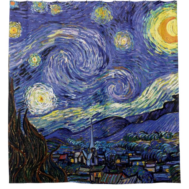 Rideaux De Douche Vincent Van Gogh - Le Starry Night Fine Art (Devant)
