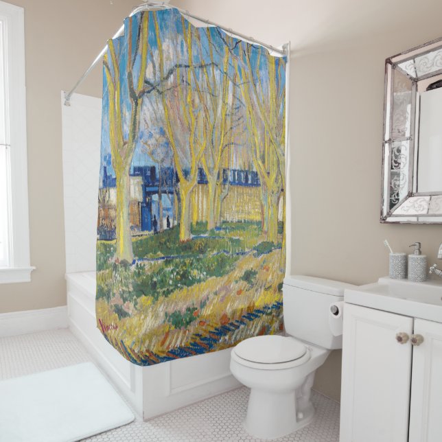 Rideaux De Douche Vincent van Gogh - Le Train Bleu (En situation)