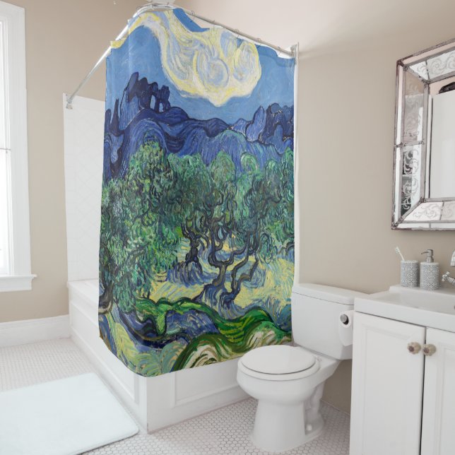 Rideaux De Douche Vincent van Gogh - Oliviers aux Alpilles (En situation)