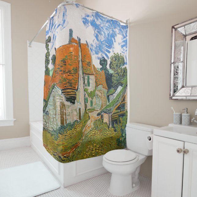 Rideaux De Douche Vincent van Gogh - Rue à Auvers-sur-Oise (En situation)