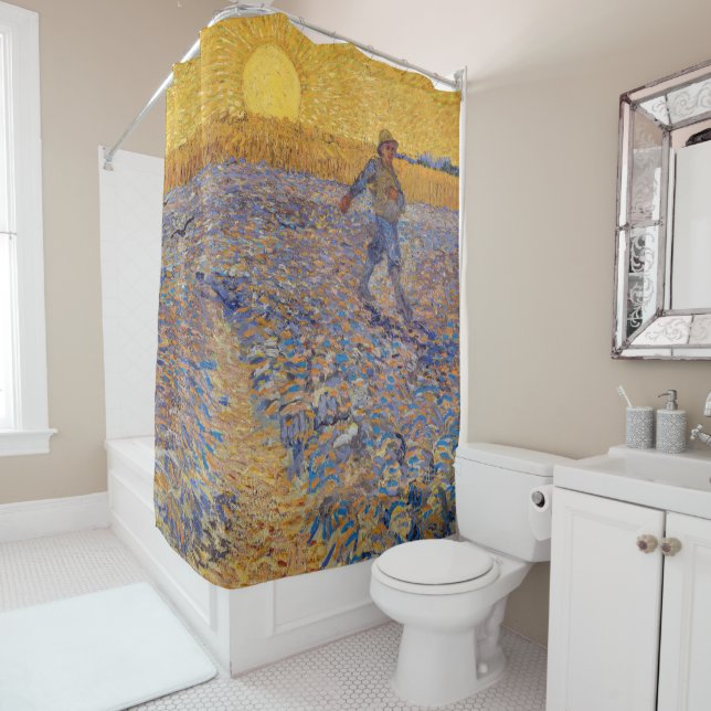 Rideaux De Douche Vincent van Gogh - Sower avec réglage Sun (En situation)