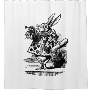Rideaux De Douche Vintage Alice au pays des merveilles Lapin blanc c