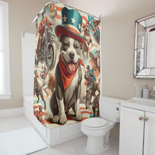 Rideaux De Douche Vintage American Pit Bull Terrier Art