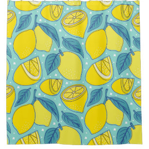 Rideaux De Douche Vintage citron frais fruits tropicaux sans soudure