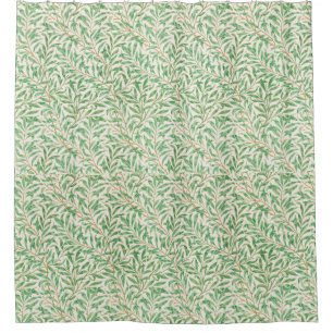 Rideaux De Douche Vintage Floral William Morris Willow Bough Green
