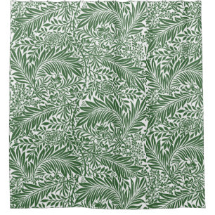 Rideaux De Douche Vintage Floral William Morris Willow Bough Green