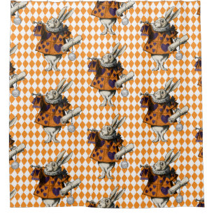 Rideaux De Douche Vintage Halloween White Rabbit Alice Au Pays Des M