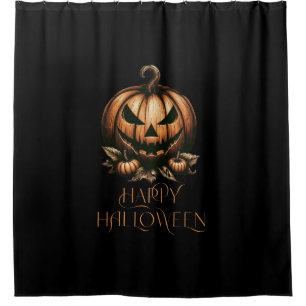 Rideaux De Douche Vintage heureux citrouille Halloween