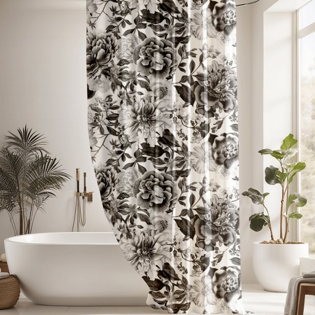 Rideaux De Douche Vintage Jardin Botanique Fleurs Motif (Créateur téléchargé)