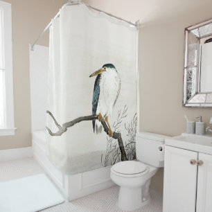 Rideaux De Douche Vintage Ohara Koson Oiseau japonais