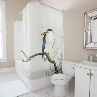 Rideaux De Douche Vintage Ohara Koson Oiseau japonais