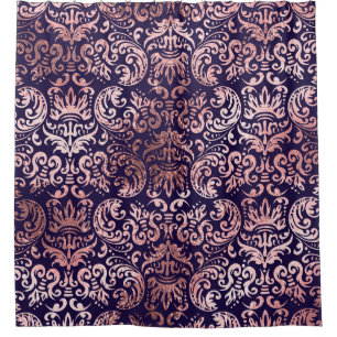 Rideaux De Douche Vintage seamless damask rose gold foil classic pat