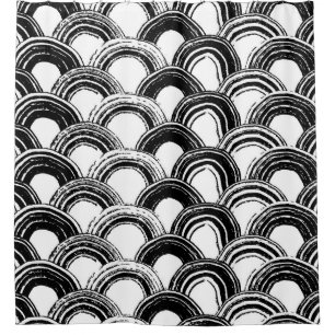 Rideaux De Douche Vintage seamless pattern with dry brush arched str